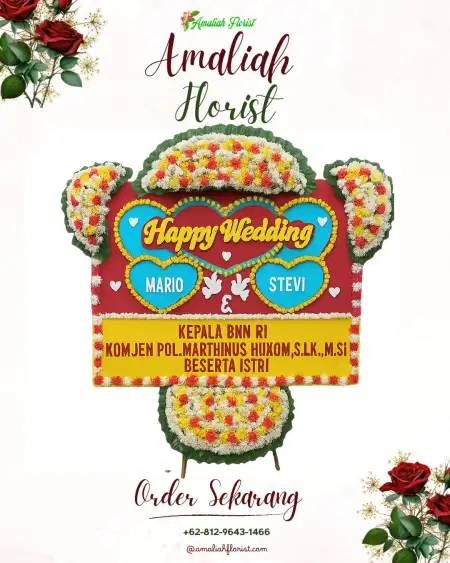Papan Bunga Pernikahan Batu Kucing